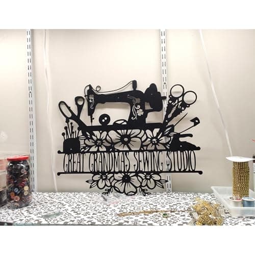 Personalized Sewing Machine Metal Sign - Quilting Room Custom Wall Decor for Mom, Grandma, Nana, Mimi - Unique Art Craft Gift for Women, Quilters & Sewers Who Have Everything — view 2