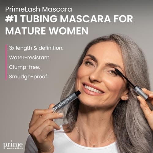 Prime Prometics PrimeLash Mascara for Older Women – Volumizing, Incredible Length in 2 Coats – Long-Stay, Zero Clumps, Hypoallergenic (Black) — view 3