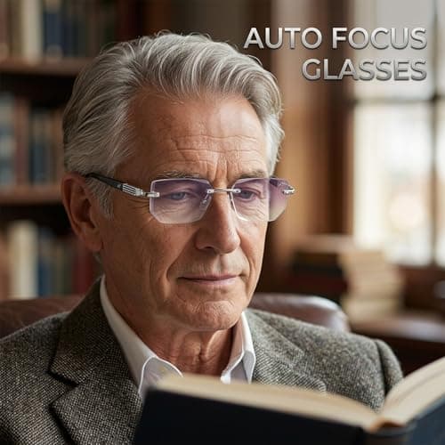 2Pcs Auto Focus Glasses Self Adjusting, Automatic Zoom ReadingGlasses with Anti Bluelight Lens, Suitable for Men & Women (Gold & Silver) — view 5