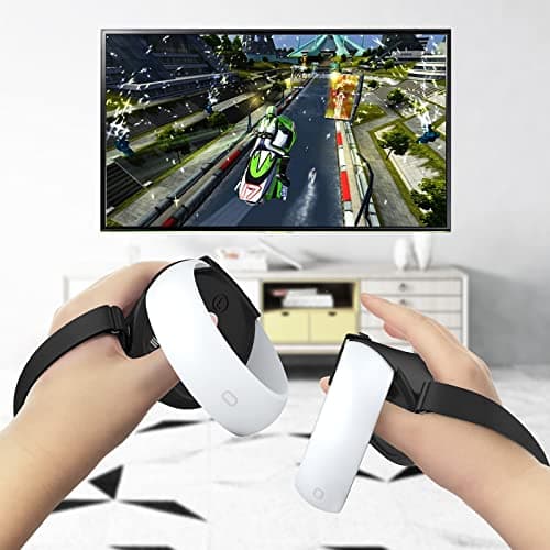 AMZDM Controller Grip for Oculus Quest 2 Accessories Grips Cover for VR Touch Controllers Covers Protector with Non-Slip Thumb Grips 1Pair Black — view 2