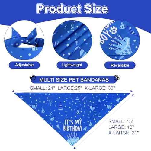 Agroon Blue Dog Birthday Party Supplies with Hat Bandana Numbers — view 3