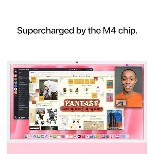 Apple 2024 iMac All-in-One Desktop Computer with M4 chip with 8-core CPU and 8-core GPU: Built for Apple Intelligence, 24-inch Retina Display, 16GB Unified Memory, 256GB SSD Storage; Pink — view 3