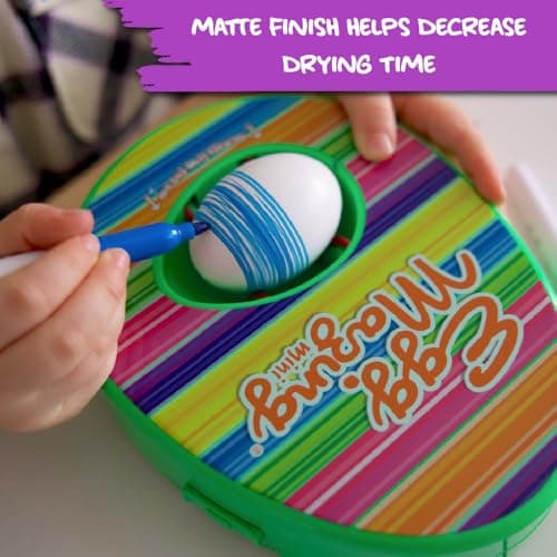 The Eggmazing Egg Decorator White Wooden Eggs - for Easter Egg Decorating, Arts and Crafts - Matte White Eggs Specifically Designed to be Used with All Eggmazing Egg Decorators (6 Pack), Ages 3 and Up — view 3