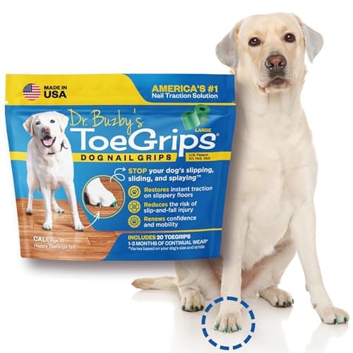 Dr Buzby's Large ToeGrips for Dogs - Instant Traction on Wood/Hardwood Floors - Anti Slip Relief - Grippers for Senior Dogs - Stop Sliding Instantly - Rubber Nails for Paws - 1 Pack (20 Grips) — view 8