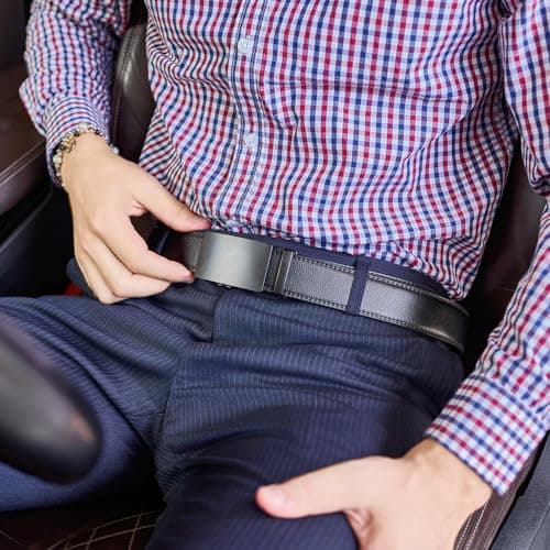 VATAN Men's Belt Leather Ratchet Belt for Men Dress Casual Every Day with Adjustable Buckle, Trim to Fit — view 2