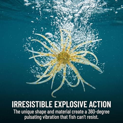 WATNTOW 2PCS Sea Urchin Fishing Lures, Soft Plastic Bass Fishing Bait, Lure Bait for Black Pits, Artificial Creature Urchin Baits Lures for Bass, Freshwater & Saltwater — view 4