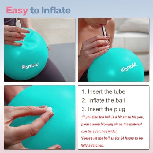 kisnbld Small Exercise Ball, 9 Inch Mini Pilates Ball, Anti Burst and Slip Resistant Mini Yoga Ball for Stability, Fitness, Physical Therapy, Stretching & Core Strength Workout at Home Gym & Office — view 5