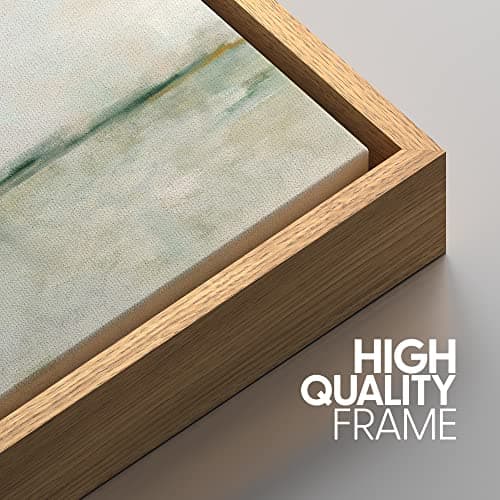 SIGNWIN Framed Canvas Print Wall Art Set Grunge Tan Green Pastel Landscape Shapes Abstract Illustrations Modern Art Decorative Nordic Calm/Zen for Living Room, Bedroom, Office - 16"x24"x3 Natural — view 3