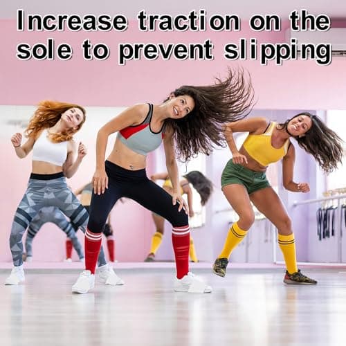 Rimoev Sock Shoes for Dancing, 2 Pairs Dance Socks Non-Slip, 4.7"x3.3" Dance Foot Covers for Hip Hop, Shoe Covers Over Sneaker for Hip Hop, Salsa, Tango, Yoga, Ball Games (White) — view 4