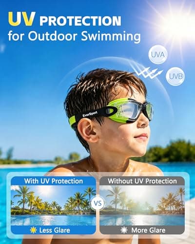 Kids Swim Goggles 2 Pack Swimming Goggles Anti Fog Anti-UV for Child Teens Youth — view 4