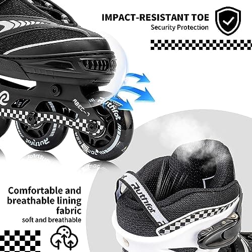 Ruthfot Adjustable Inline Skates for Boys and Girls with Full Light Up Wheels, Outdoor Roller Blades for Kids and Women — view 3