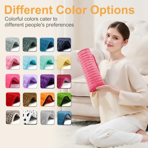 Heating Pad,Heated Blanket,Heating Pad for Back Neck,Fuchsia,24x12 Inch — view 4