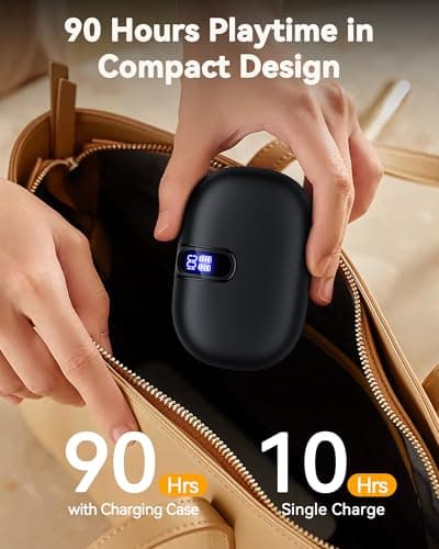 Translation Earbuds Real Time 164 Languages AI Translator Ear Buds 90H Playtime Bluetooth Translating Earbuds with LED Display AI Headphones Audifonos Traductores for Travel Business Learning Black — view 5