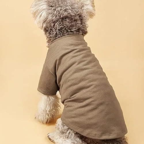 Cute Dog Clothes, T Shirt for Medium and Small Dogs Girl Boy,Puppy.Breathable Soft Dog Costume for Pet Dogs Cats, Pet Pullover Jumper, Cat Clothes (L-(10~17lb), Chest~18", Khaki) — view 5