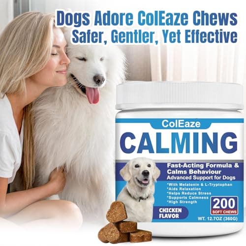 ColEaze Dog Calming Chews- Sleep Aid Melatonin for Dogs Anxiety Stress Relief Noise, Thunder, Barking, Separation, Calming Chews for Dogs Small Medium Large & All Breeds, 200ct — view 2
