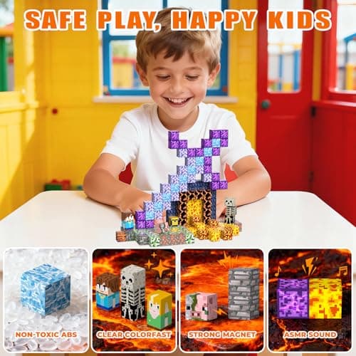 SSAWER Magnetic Blocks, 100PCS Toys Building Cube Birthday Gifts for Kids — view 4