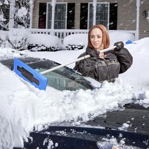Snow Joe 2-in-1 SnowBroom Go with Ice Scraper & 18" to 23" Telescoping Handle - Compact & Lightweight Dual-Head Car Windshield Snow Remover with Soft Foam Brush for Trucks, SUVs & Sedans, SJBLZD-GO — view 6