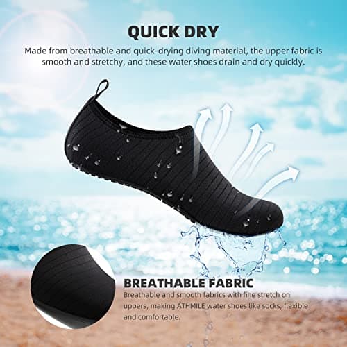 Water Shoes for Women Men Cruise Essentials Quick-Dry Aqua Socks Swim Beach Barefoot Yoga Exercise Wear Sport Accessories Pool Camping Must Haves Adult Youth Size 3-4 Women/2-3 Men — view 6