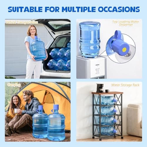 5 Gallon Water Jug Cap, Silicone Reusable Cap for 2/3/4/5 Gal Bottles Leak-Proof Replacement Bottle Lids for 55mm & 60mm Bottle Tops Dishwasher Safe & BPA-Free (Dark Blue, 3 Packs) — view 5