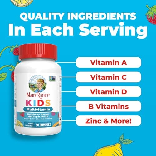 MARYRUTH'S Kids Vitamins | Multi | Sugar Free | 2 Month Supply | Kids Multivitamin Gummies for Ages 2+ | Vegan | Only 1 Gummy a Day | 60 Count — view 5