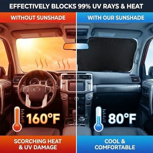 for Ford Maverick Sun Shade Windshield Cover - Custom Fit Maverick Accessories 2022-2025 2026 Sunshade Foldable UV Protection & Heat Shield Sun Visor Accessories — view 5