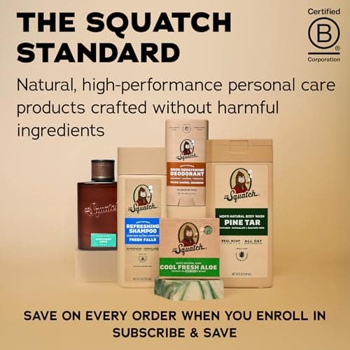 Dr. Squatch Natural Men’s Deodorant – Aluminum Free Natural Deodorant Men with Charcoal & Postbiotics for 72-Hour Odor Protection – Rainforest Rapids + Wood Barrel Bourbon, 2.65oz Stick (2-Pack) — view 11