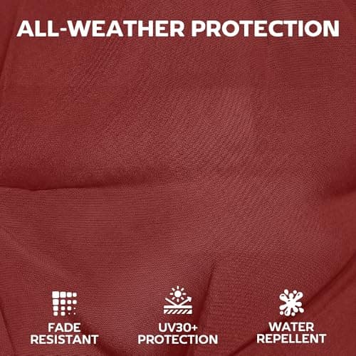 Outsunny Patio Chair Cushions Set of 4, Waterproof Lounge Chair Cushions with Ties, Non-Slip Replacement Seat Pads for Indoor Outdoor, Garden Furniture, 44"x21", Wine Red — view 3