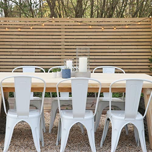 FDW Metal Dining Chairs Set of 4 Indoor Outdoor Chairs Patio Chairs Kitchen Chairs 18 Inch Seat Height Metal Restaurant Chair Stackable Chair Tolix Side Bar Chairs — view 5