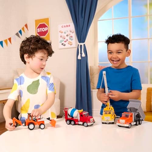Driven by Battat – 7-Inch Crane Truck Toy with Lights & Sounds, Movable Parts, Construction Vehicle for Boys & Girls, Durable Design, Realistic Details, Gift 3+ Years Toy for Kids — view 2