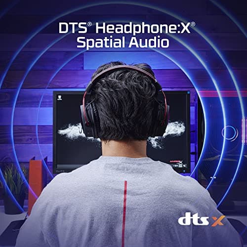 HyperX Cloud Alpha Wireless - Gaming Headset for PC, 300-hour battery life, DTS Headphone:X Spatial Audio, Memory foam, Dual Chamber Drivers, Noise-canceling mic, Durable aluminum frame,Red — view 2