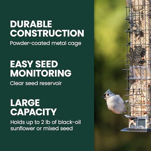 Perky-Pet 336-1SR Squirrel-Be-Gone Bird Feeder, 2LB Squirrel Proof Outdoor Wild Bird Feeder with Weight-Activated Perches — view 3