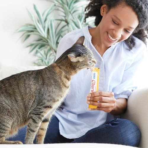 INABA Churu Cat Treats, Grain-Free, Lickable, Squeezable Creamy Purée Cat Treat/Topper with Vitamin E & Taurine, 0.5 Ounces Each Tube, 20 Tubes, Tuna Variety Box — view 3