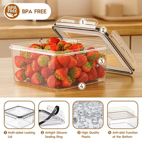 40 PCS Food Storage Containers with Lids Airtight (20 Containers & 20 Lids), Leak proof Meal Prep Container Set for Kitchen Storage, BPA-free, PVC-free Plastic, Microwave/Dishwasher Safe, Labels & Pen — view 5