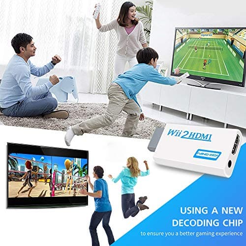 Xahpower Wii to HDMI Converter, Wii HDMI Adapter 1080P for Full HD Device with 3,5mm Audio Jack&HDMI Output Compatible with Nintendo Wii, Wii U, HDTV, Monitor-Supports All Wii Display Modes 720P — view 5