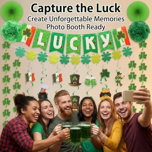 BVXVCB 40ct St. Patrick's Day Decorations Kit, Hanging Swirls, Banner, Shamrock Garlands for St. Patrick's Day Decor, Saint Patrick's Day Party Favor — view 3