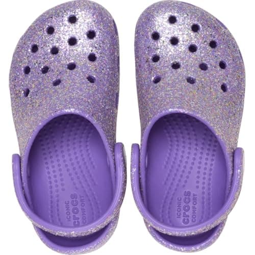 Crocs Unisex Kids Classic Glitter Clogs (Little Kid/Big Kid) Purple 13 Little Kid Medium — view 3