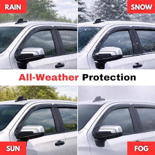 KPY Rain Guards Fit for 2009-2018 RAM 1500 Crew Cab, Out-Channel Window Visors Vent Deflectors 4PC, Truck Accessories for 2019-2024 RAM 1500 Classic, 2010-2025 RAM 2500 3500 (Mega & Crew Cab) — view 6