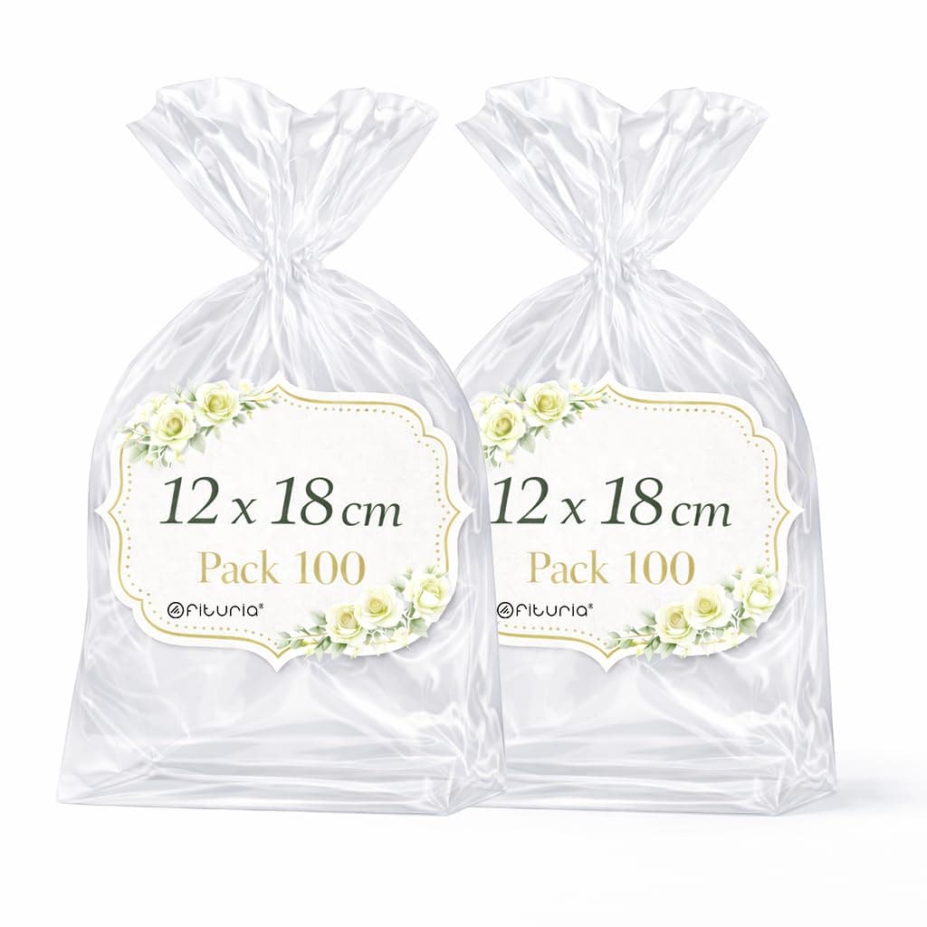 Ofituria Bolsas Celofán Transparente 10 x 15 cm, Bolsas Transparentes para Chuches y Regalos – Bolsas Plastico Transparente para Cumpleaños Infantiles, Galletas y Detalles, 1 Pack (100 Bolsas) — view 47