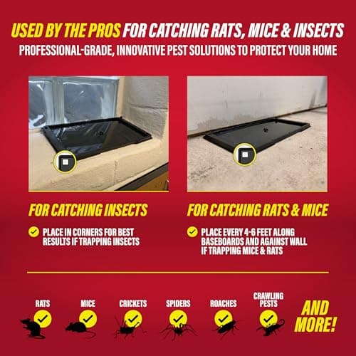 Catchmaster Rat & Mouse Glue Traps with Sticky Putty 2Pk, Large Bulk Glue Board, Rat & Mouse Traps Indoor for Home, Adhesive Plastic Tray for Snakes, Mice & Spiders, Pest Control for House & Garage — view 3