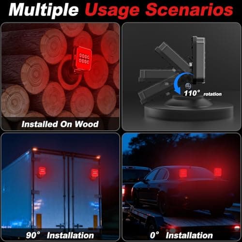 Wireless Trailer Lights Magnetic, 110° Rotatable Wireless Trailer Lights Kit, Portable LED Trailer Light for Towing Trucks Boat RV Camper, IP67 Waterproof, Sufficient Brightness — view 5