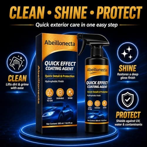 500ML Car Coating Spray(16.9FL OZ), 2 Pcs Quick Coating Agent for Car Paint Protection, Automobile Cleaners-Waterless Car Wash & Shine Spray, Multi-Surface Car Polish for Paint, Glass and Plastic — view 5