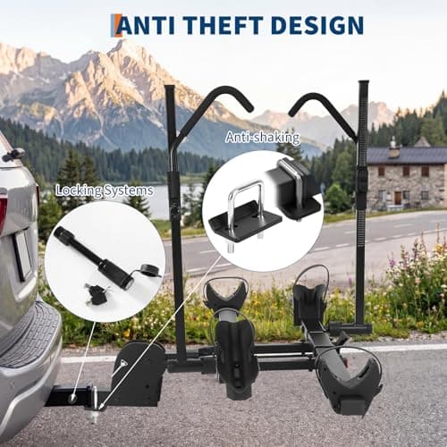 Heavy Duty 2-Bike Ebike Hitch Rack, 200 lb Capacity Platform Carrier with Tilt & Fold, Fits 5 cm (2") Receiver & Up to 13 cm (5") Fat Tires for Cars, SUVs, Trucks, RVs — view 3