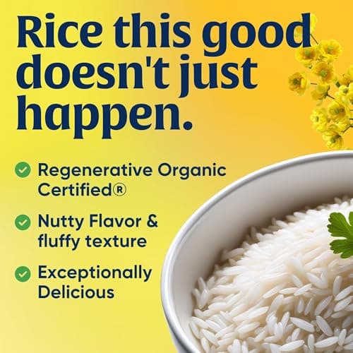 Lundberg Organic Basmati Rice - Regenerative Organic Certified Long Grain White Rice, Fluffy & Aromatic, Gluten Free, Resealable 907g Bag — view 3
