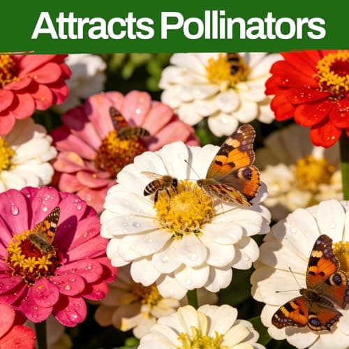 LUOJIBIE Zinnia Seeds, 6500+ Bulk Pack Mixed Colors Large Blooms Seeds, California Giant Zinnia Seeds for 2026, High Germination Non-GMO, Wildflower Seeds for Planting Indoor Outdoor, Open Pollinated — view 2