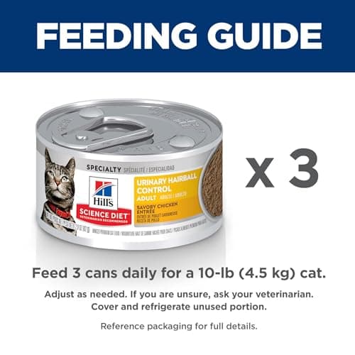 Hill's Science Diet Urinary Hariball Control, Adult 1-6, Urinary Track Health & Hairball Control Support, Wet Cat Food, Chicken Minced, 2.9 oz Can, Case of 24 — view 8