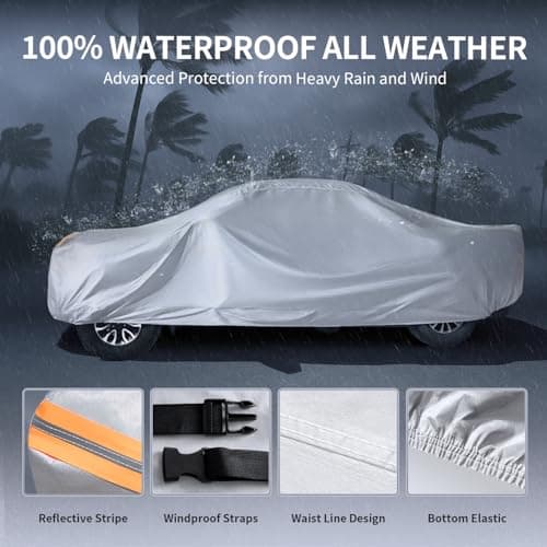 Chevy C10 Truck Cover Custom Fit 1960-1987 Regular Cab Short Bed(6.5') with Door Zipper, 10 Layers Outdoor Heavy Pickup Truck Cover Waterproof All Weather, Wind Dust Sun Protector. — view 2
