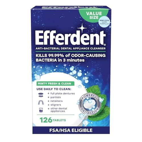 Efferdent Denture Cleaner Tablets, Minty Fresh & Clean, 126 Count