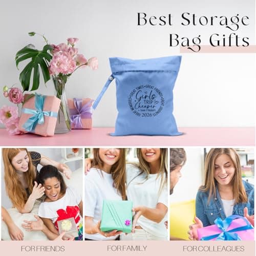 zcyxuuw Girls Trip Gifts Wet Dry Bag, Beach Bag Wet Bag Favors, for Swimsuit Toiletry Travel Essentials For Women Aloha Bags, Beach Travel Gym Laundry bags for Dirty Diaper Swimsuit Gifts (Blue) — view 5