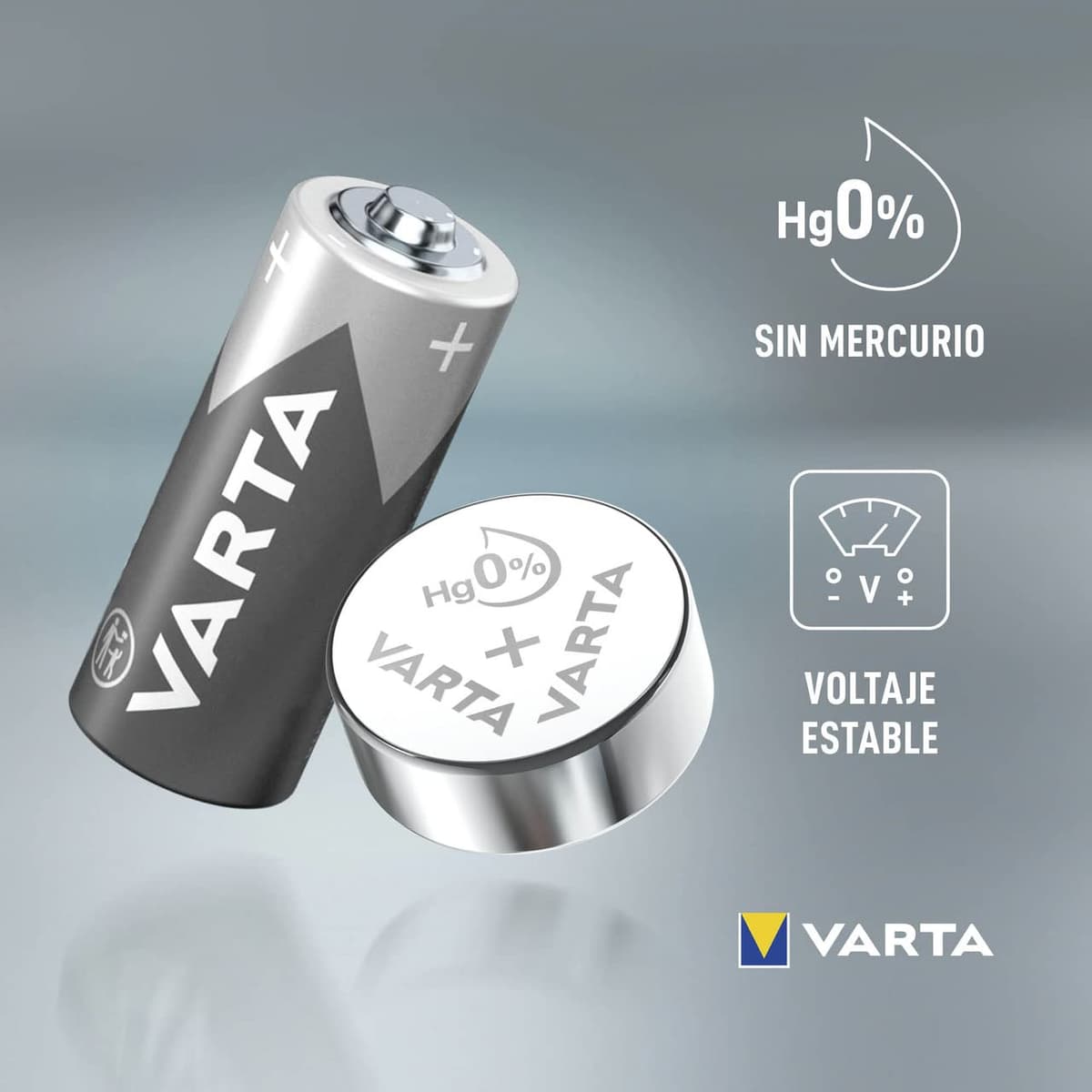 Varta Pila de botón alcalina de 12 V Electronics V23GA, pilas de botón en un blíster original de 2 unidades, plateado — view 3