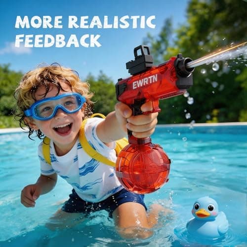 Electric Water Gun for Adult & Kid, Most Strongest Water Pistol Long Range 28-32 FT, Powerful High Powered Automatic Classic Squirt Gun, Swimming Pool Outdoor Toy Game Boys Gift — view 5